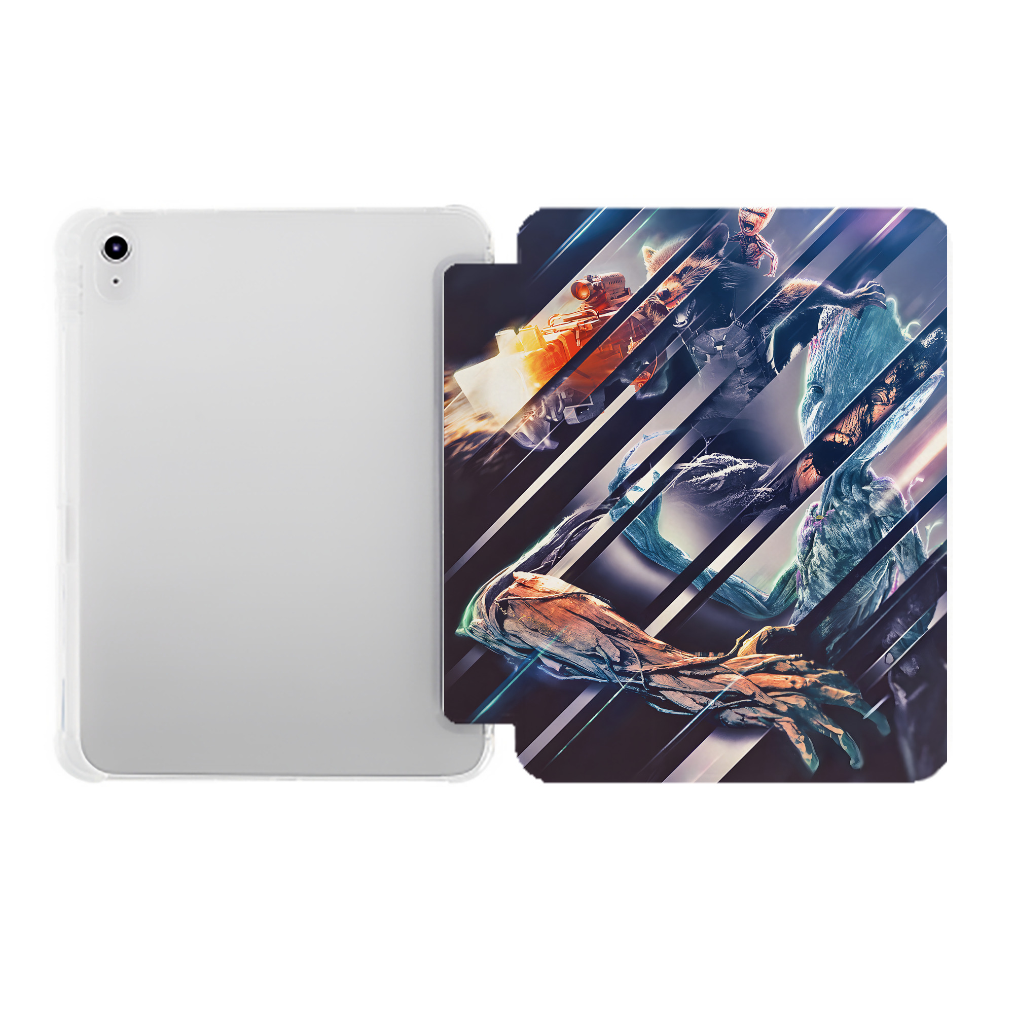 （画像用） アベンジャーズ The Avengers IPad ケース ペン収納付き 三つ折りスタンド PUレザー×シリコン 対応機種9.5/10.5/10.9インチ